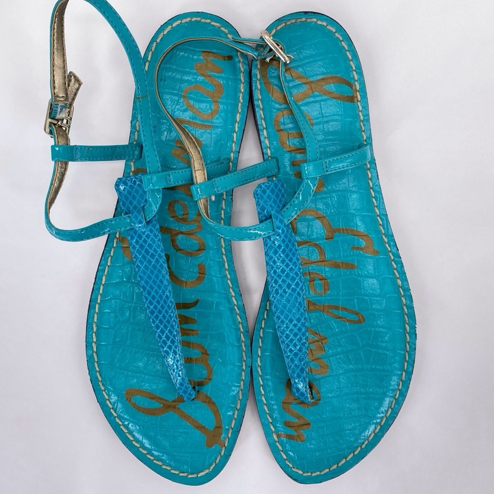Sam Edelman Blue and Gold Sandals